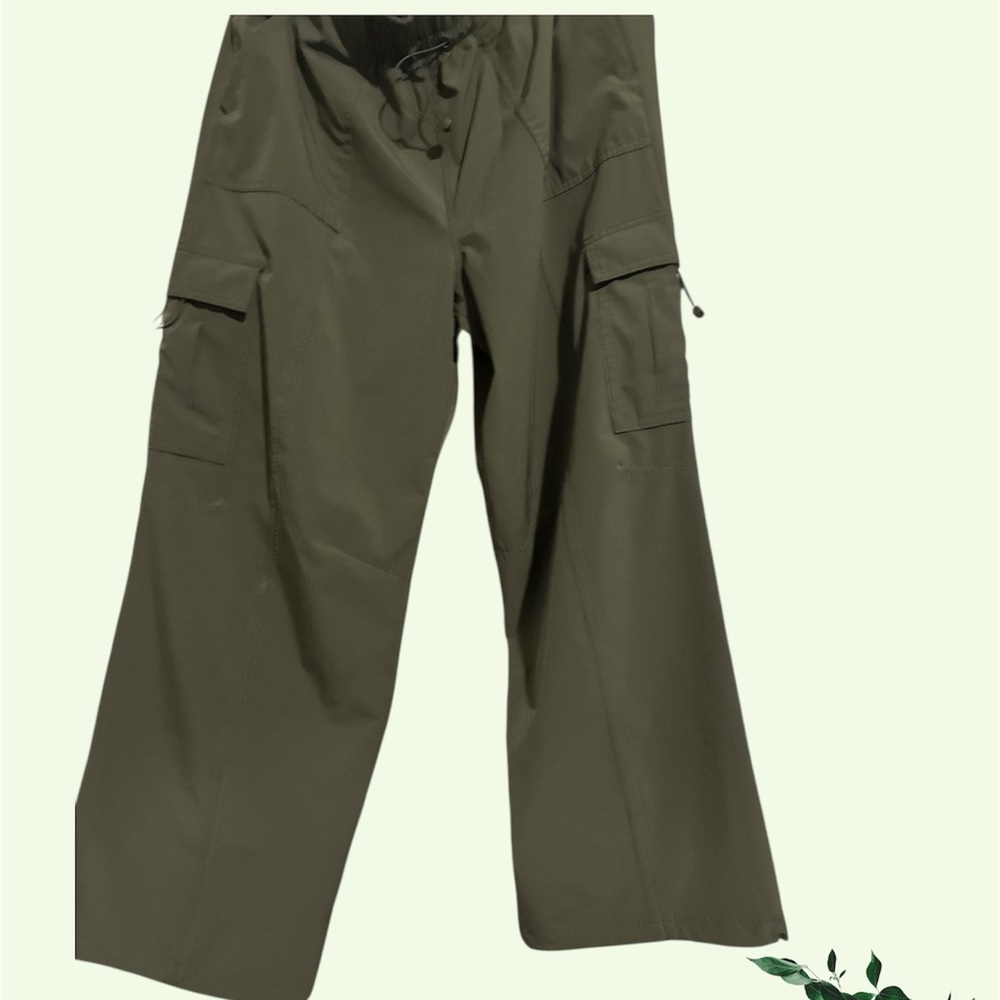 Olive green cargo pants – Elastic waist